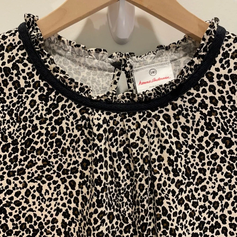 Hanna Andersson Girls Leopard Dress Size 140 10